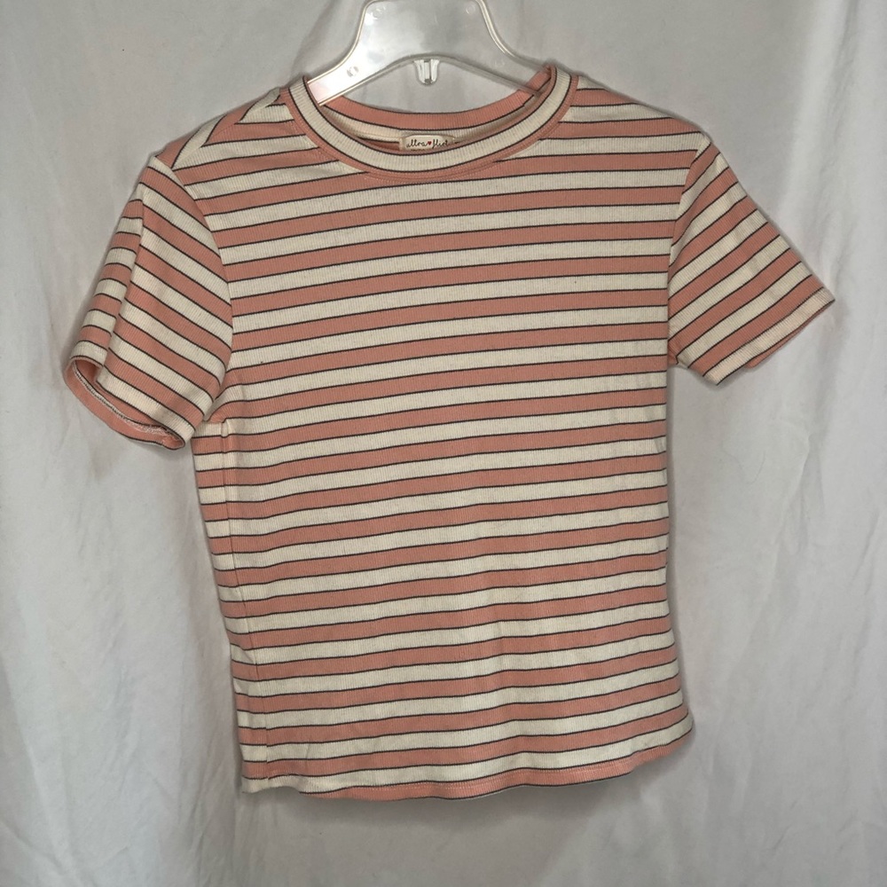 Pink and White Striped Shirt